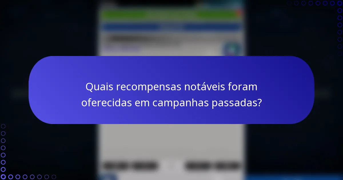 Quais recompensas notáveis foram oferecidas em campanhas passadas?